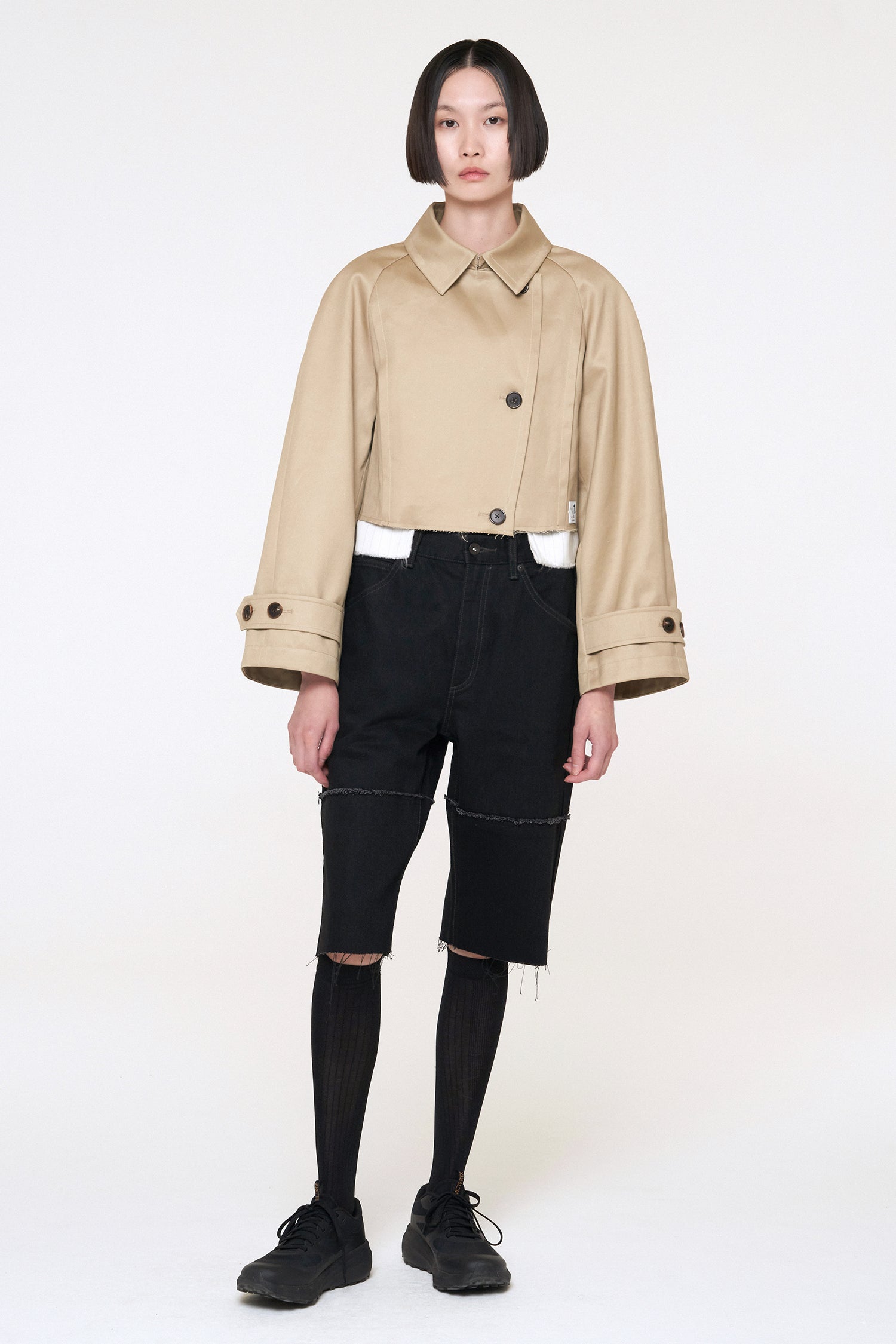 Trench Coat Cropped Jacket - Recode Global Trench Coat Cropped Jacket - Recode Global