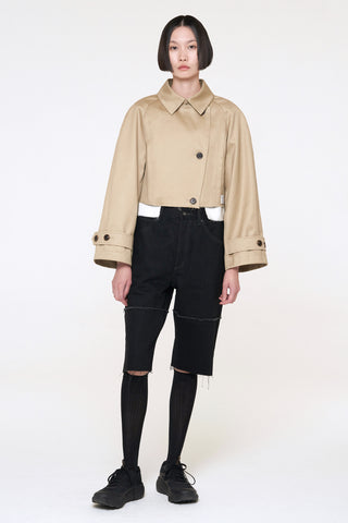 Trench Coat Cropped Jacket - Recode Global Trench Coat Cropped Jacket - Recode Global