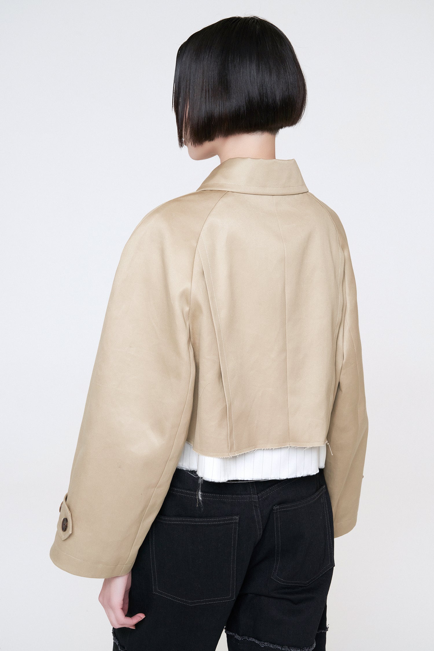Trench Coat Cropped Jacket - Recode Global Trench Coat Cropped Jacket - Recode Global