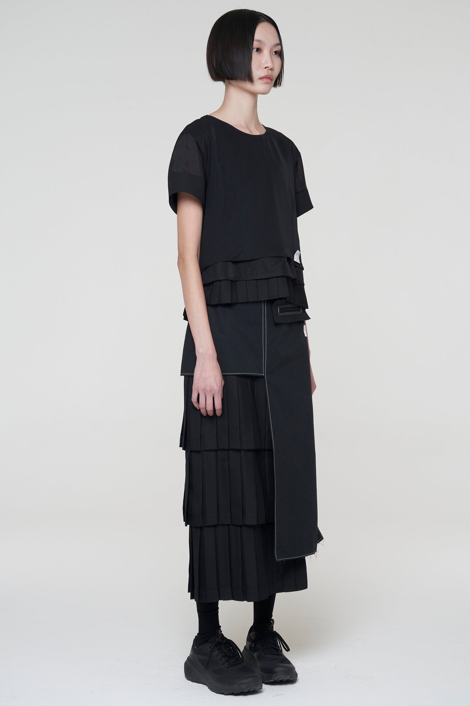 Unbalanced Pleated Skirt - Recode Global Unbalanced Pleated Skirt - Recode Global