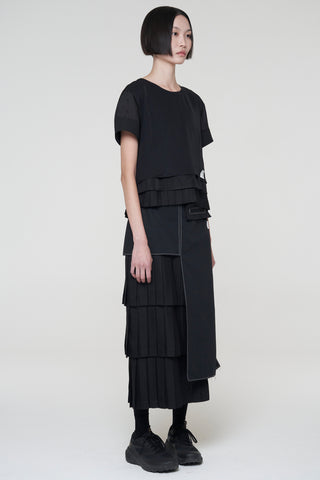 Unbalanced Pleated Skirt - Recode Global Unbalanced Pleated Skirt - Recode Global