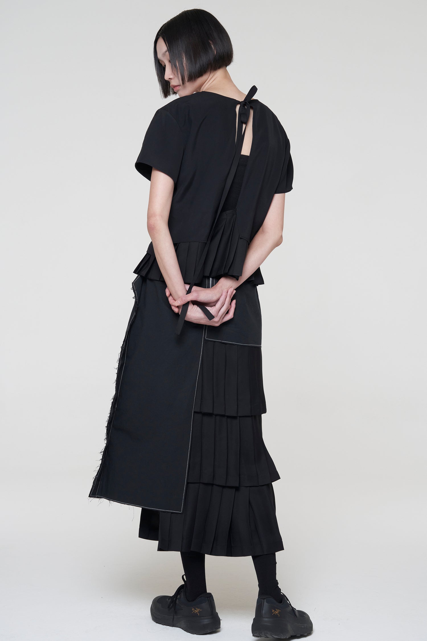 Unbalanced Pleated Skirt - Recode Global Unbalanced Pleated Skirt - Recode Global