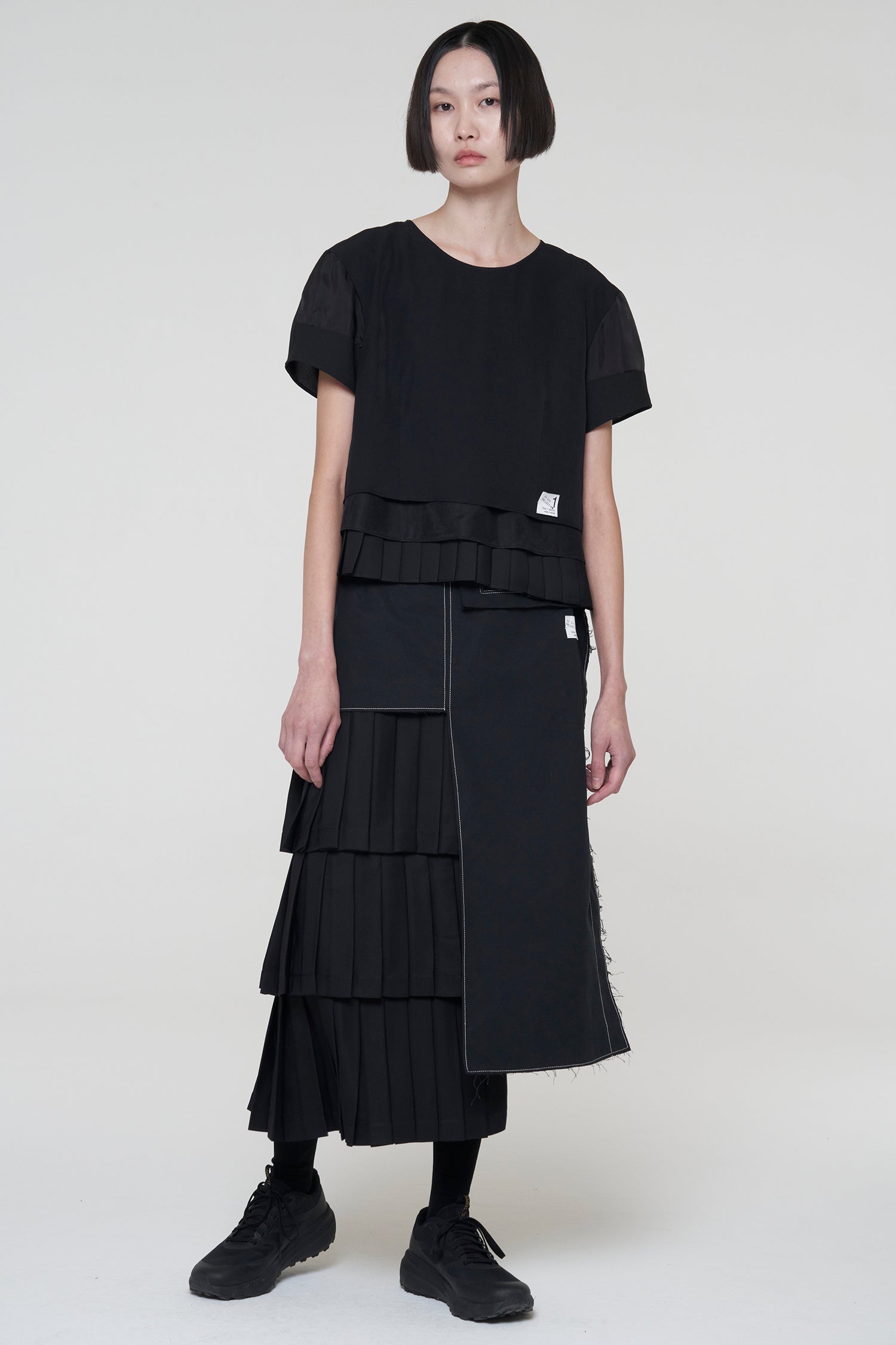 Unbalanced Pleated Skirt - Recode Global Unbalanced Pleated Skirt - Recode Global
