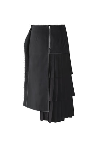 Unbalanced Pleated Skirt
