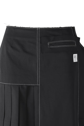 Unbalanced Pleated Skirt