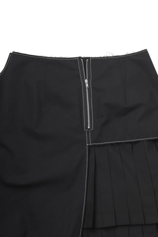 Unbalanced Pleated Skirt