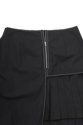 Unbalanced Pleated Skirt - Recode Global Unbalanced Pleated Skirt - Recode Global