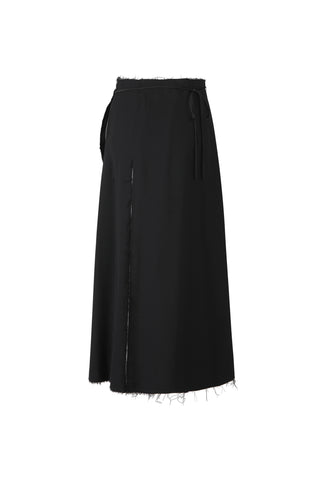 Raw Edge Detail Flare Long Skirt - Recode Global Raw Edge Detail Flare Long Skirt - Recode Global
