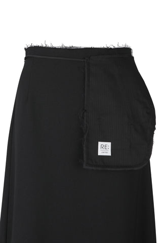 Raw Edge Detail Flare Long Skirt - Recode Global Raw Edge Detail Flare Long Skirt - Recode Global