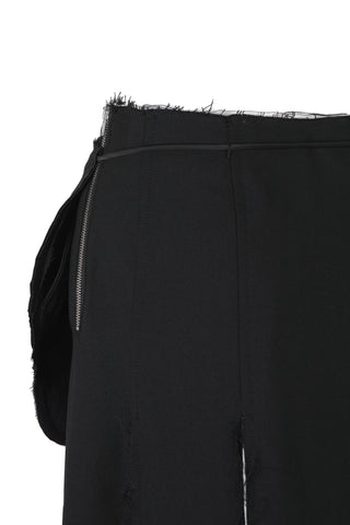 Raw Edge Detail Flare Long Skirt - Recode Global Raw Edge Detail Flare Long Skirt - Recode Global