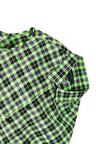 Unbalanced Green Check Shirts - Recode Global Unbalanced Green Check Shirts - Recode Global