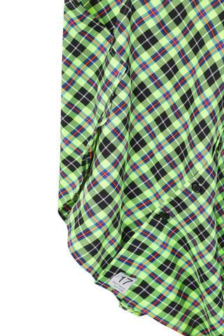 Unbalanced Green Check Shirts - Recode Global Unbalanced Green Check Shirts - Recode Global