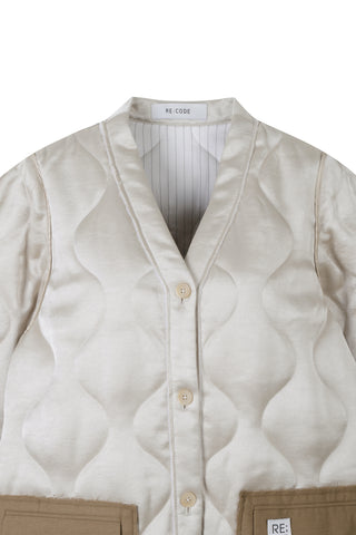 Quilting Y Line Cardigan Jumper - Recode Global Quilting Y Line Cardigan Jumper - Recode Global