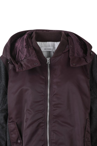 Patch Work Hoodie Bomber Jumper - Recode Global Patch Work Hoodie Bomber Jumper - Recode Global