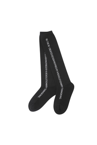 Side Slogan Knee High Socks - Recode Global Side Slogan Knee High Socks - Recode Global