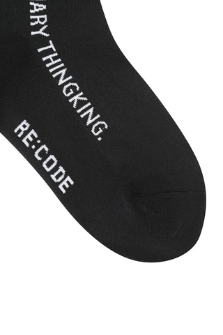 Side Slogan Knee High Socks - Recode Global Side Slogan Knee High Socks - Recode Global