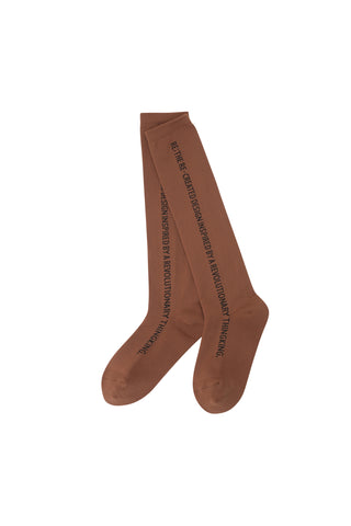 Side Slogan Knee High Socks - Recode Global Side Slogan Knee High Socks - Recode Global
