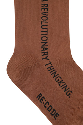 Side Slogan Knee High Socks - Recode Global Side Slogan Knee High Socks - Recode Global