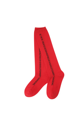 Side Slogan Knee High Socks - Recode Global Side Slogan Knee High Socks - Recode Global