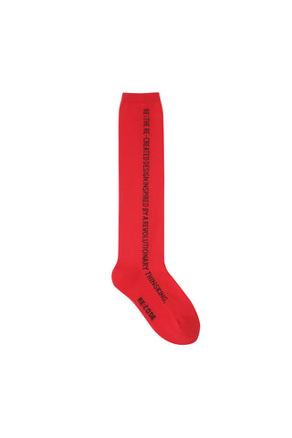 Side Slogan Knee High Socks - Recode Global Side Slogan Knee High Socks - Recode Global