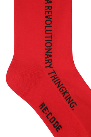 Side Slogan Knee High Socks - Recode Global Side Slogan Knee High Socks - Recode Global