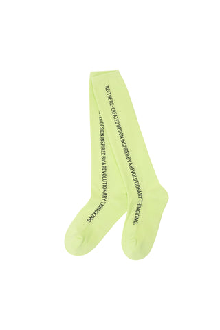 Side Slogan Knee High Socks - Recode Global Side Slogan Knee High Socks - Recode Global
