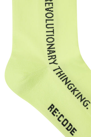 Side Slogan Knee High Socks - Recode Global Side Slogan Knee High Socks - Recode Global