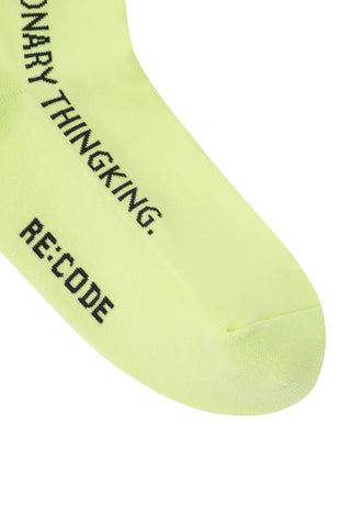 Side Slogan Knee High Socks - Recode Global Side Slogan Knee High Socks - Recode Global