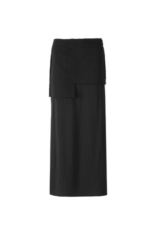 Light Lining Patched Long Skirt