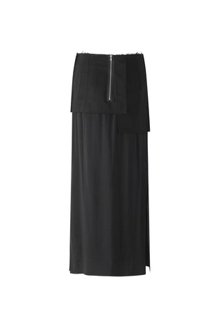 Light Lining Patched Long Skirt