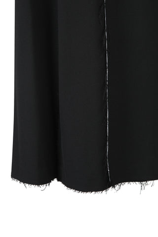 Raw Edge Detail Flare Long Skirt